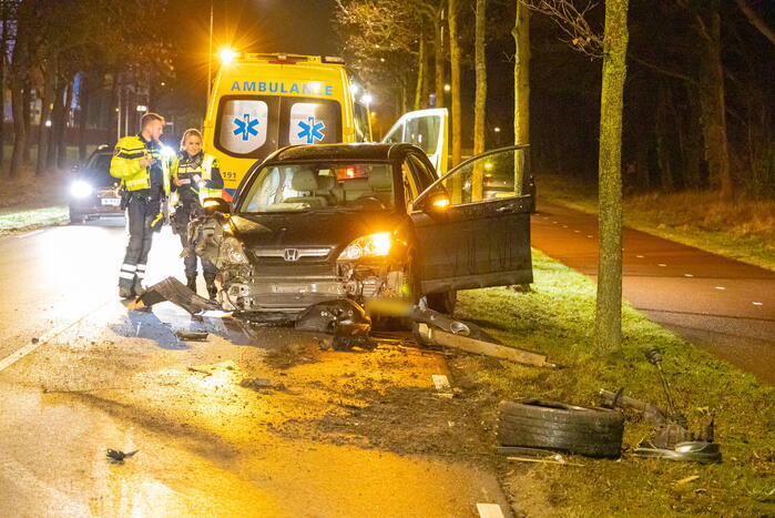 Bestuurder onder invloed botst op boom