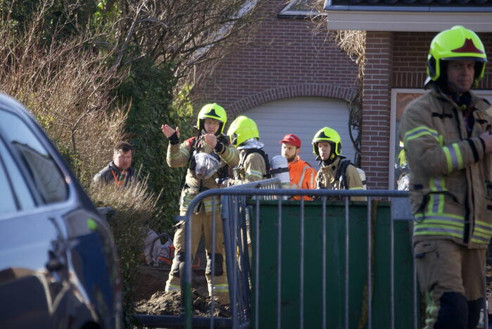 Hoofdgasleiding geraakt tijdens werkzaamheden