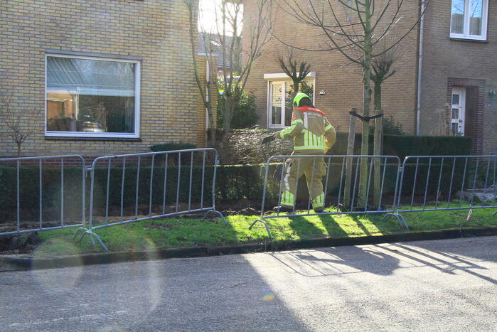 Gasleiding geraakt tijdens graafwerkzaamheden