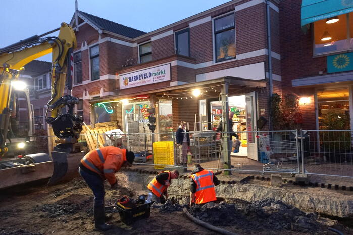 Flinke waterlekkage door breuk tijdens werkzaamheden