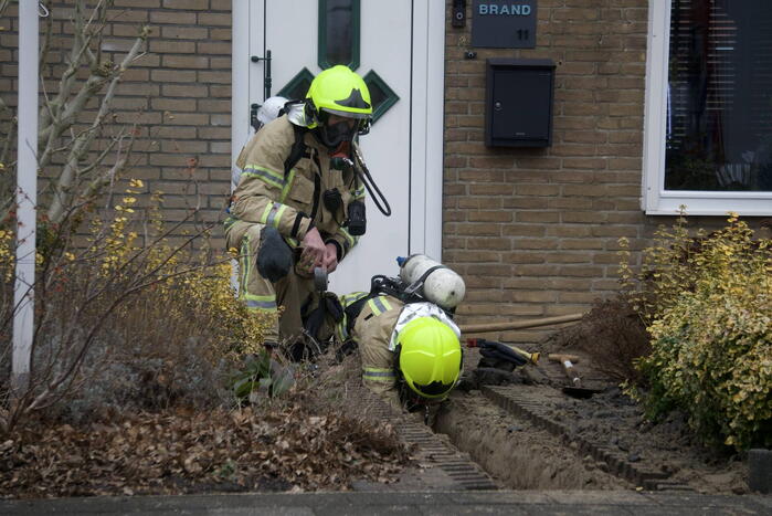 Bewoners zorgen voor flinke gaslek tijdens graven in tuin