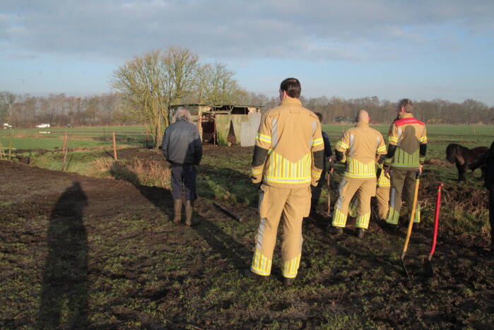 Brandweer ingezet voor een paard in de sloot