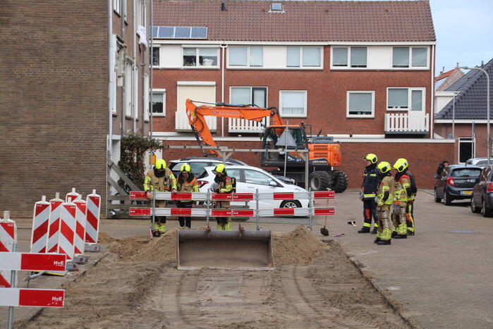 Gasleiding geraakt tijdens graafwerkzaamheden