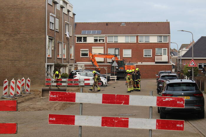 Gasleiding geraakt tijdens graafwerkzaamheden
