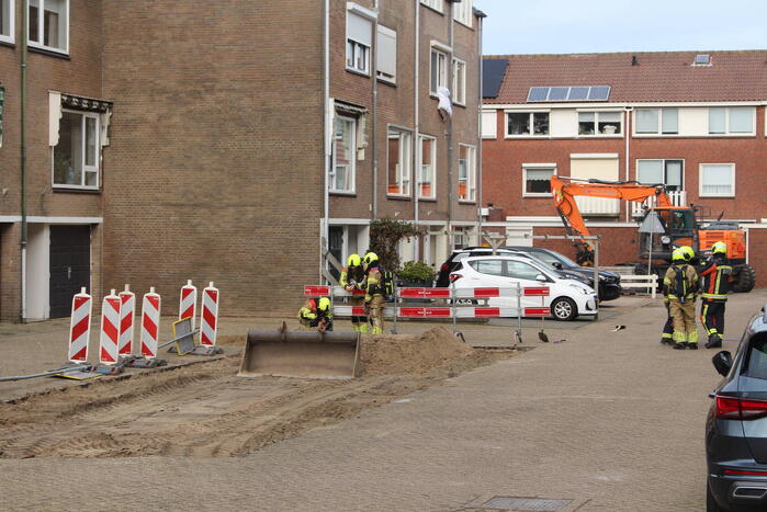 Gasleiding geraakt tijdens graafwerkzaamheden