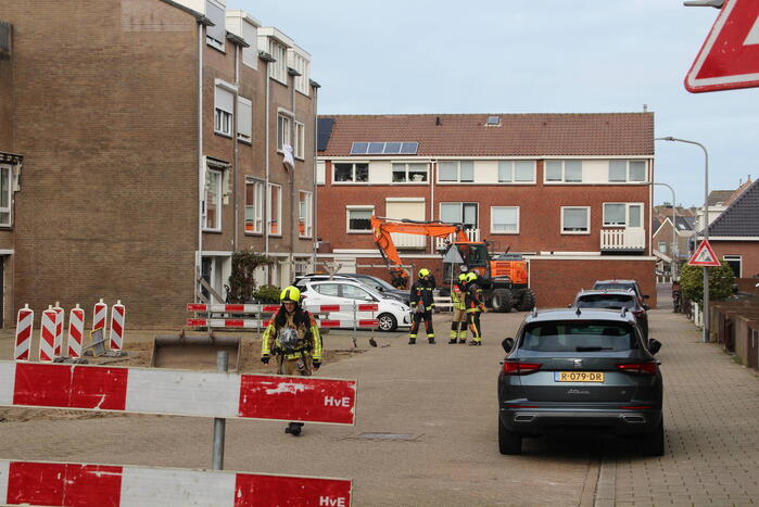 Gasleiding geraakt tijdens graafwerkzaamheden
