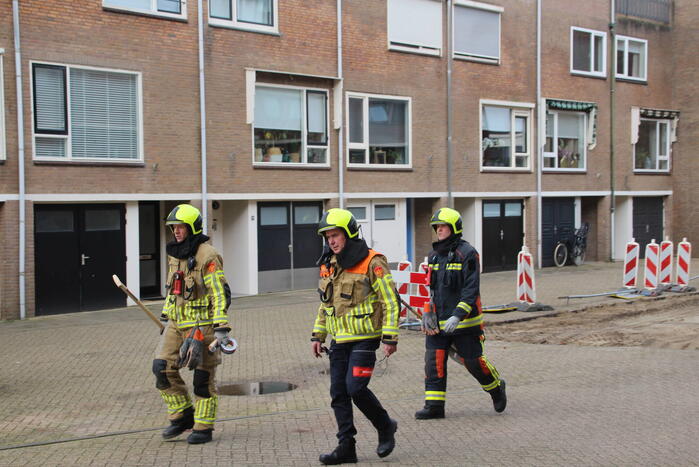 Gasleiding geraakt tijdens graafwerkzaamheden