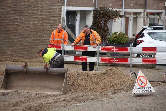 Gasleiding geraakt tijdens graafwerkzaamheden