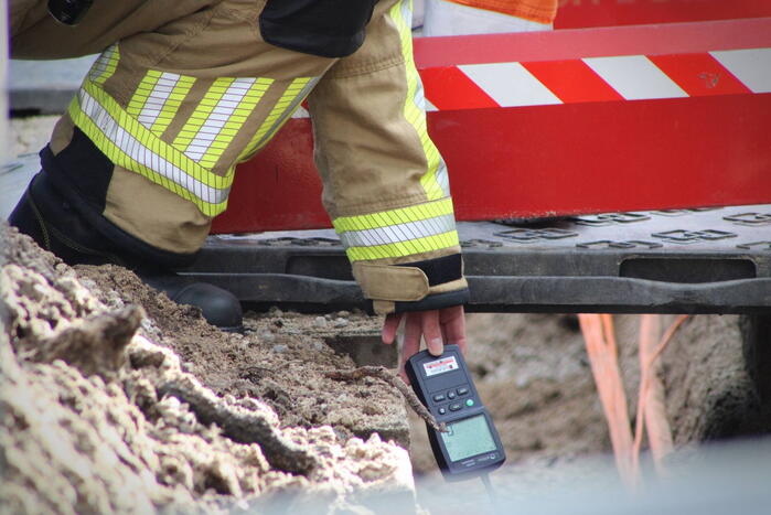 Gasleiding geraakt tijdens werkzaamheden