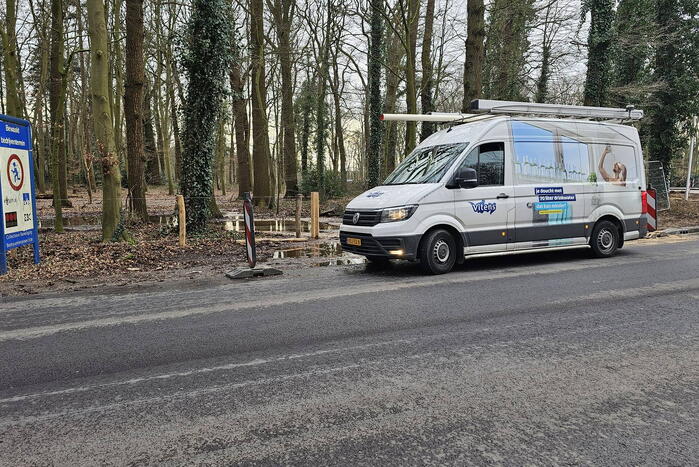 Waterlekkage veroorzaakt tijdens wegwerkzaamheden