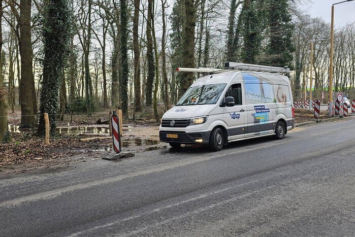 Waterlekkage veroorzaakt tijdens wegwerkzaamheden