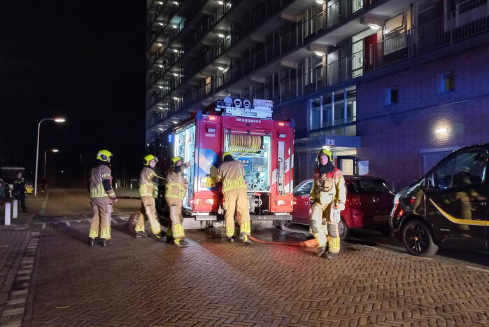 Brand op achtste verdieping van flat