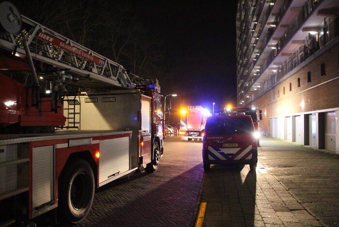 Brand op achtste verdieping van flat
