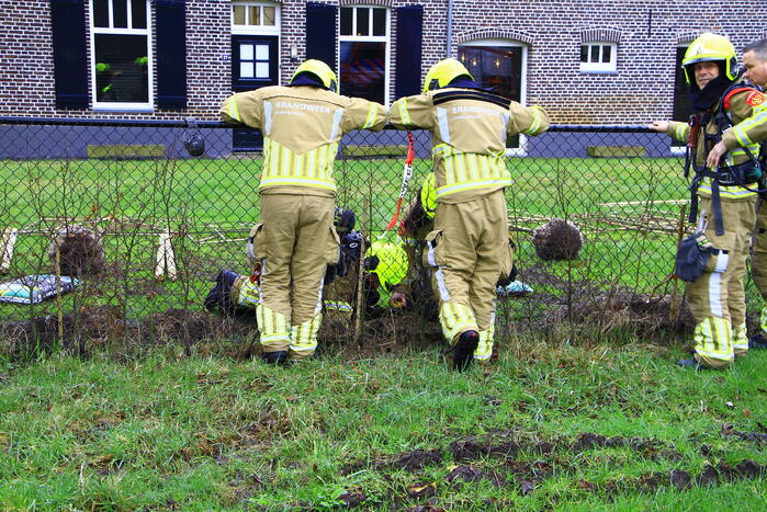Gasleiding geraakt tijdens planten van bomen