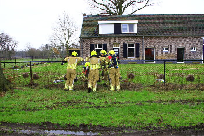Gasleiding geraakt tijdens planten van bomen