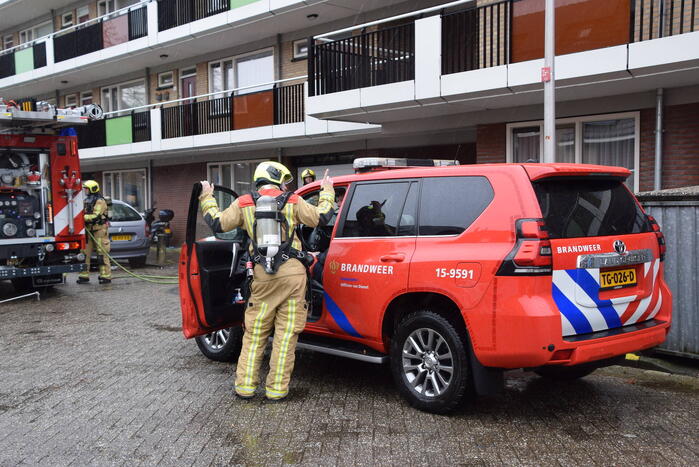 Brand in kelderbox snel onder controle
