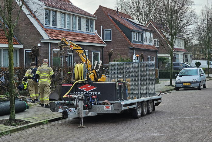 Gasleiding geraakt tijdens werkzaamheden