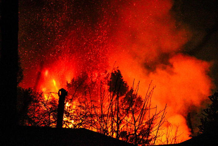 Brandweer ingezet voor uitslaande brand in tuinhuis