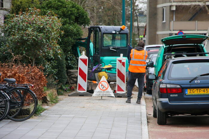 Gasleiding geraakt bij werkzaamheden
