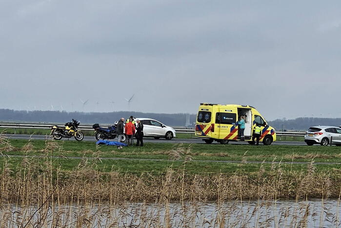 Motorrijder gewond bij ongeval op snelweg