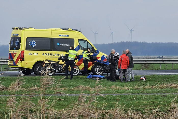 Motorrijder gewond bij ongeval op snelweg