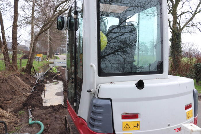 Waterleiding gesprongen bij werkzaamheden