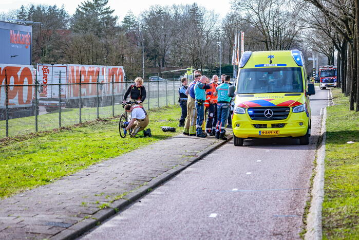 Traumahelikopter landt voor incident met wielrenner