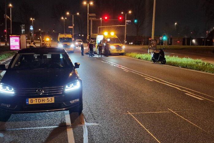 Scooterrijder gewond bij verkeersongeval
