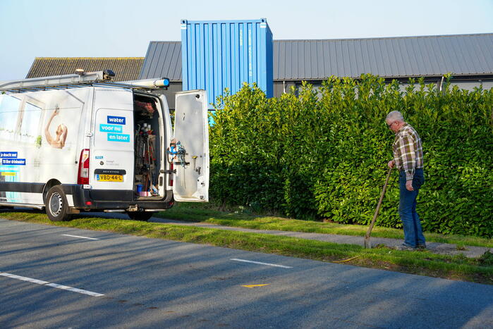 Waterlekkage langs fietspad