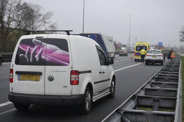Flinke schade door ongeval op snelweg
