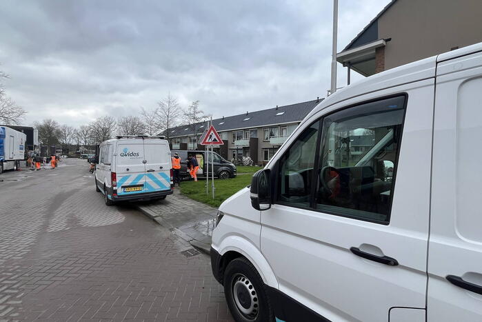 Waterleidingbreuk door graafwerkzaamheden