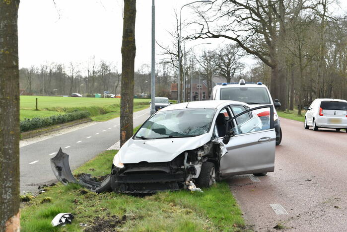 Flinke schade nadat auto botst tegen boom klapt