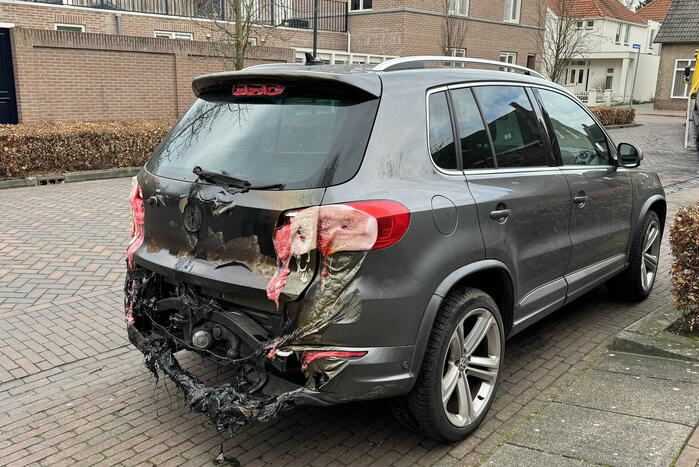 Bestelbus volledig verwoest door brand