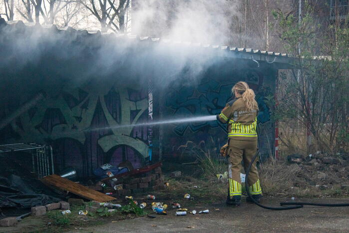 Brand op afgelegen terrein