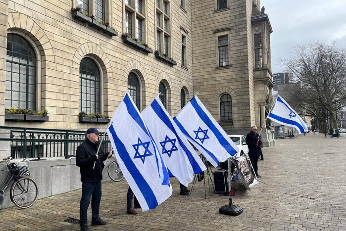 Pro Israël demonstratie voor stadhuis