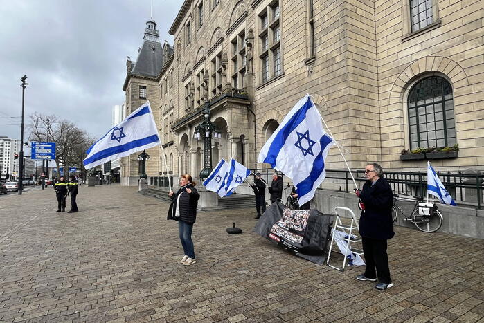 Pro Israël demonstratie voor stadhuis