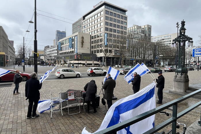 Pro Israël demonstratie voor stadhuis