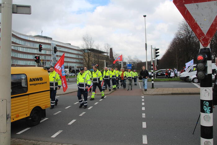 Politieagenten demonstreren tegen te hoge pensioenleeftijd