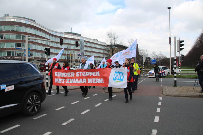 Politieagenten demonstreren tegen te hoge pensioenleeftijd