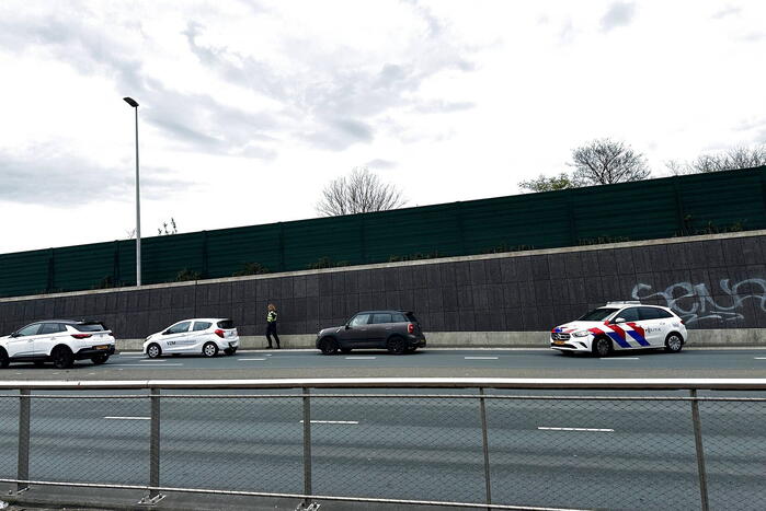 Rijstrook gestremd na aanrijding