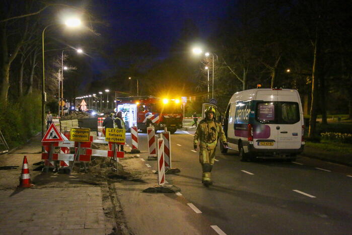 Weg afgesloten vanwege gaslekkage