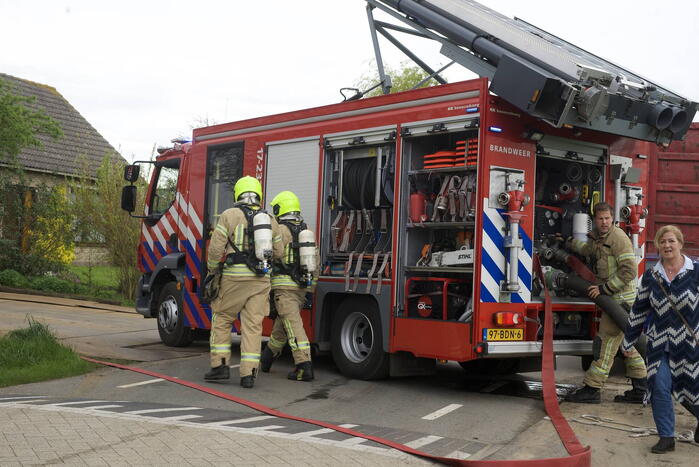Brand in kas zorgt voor fikse rookontwikkeling