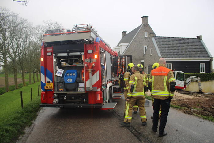 Gasleiding geraakt tijdens graafwerkzaamheden