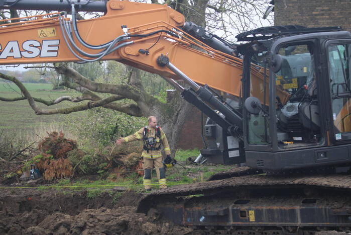 Gasleiding geraakt tijdens graafwerkzaamheden