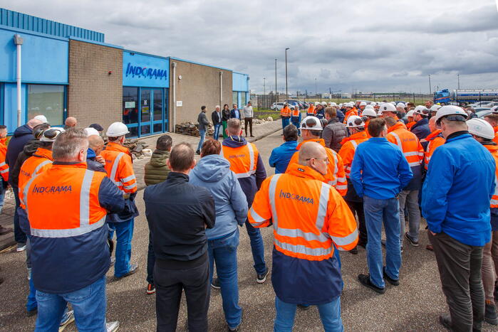 Personeel Indorama protesteert tegen aangekondigde sluiting