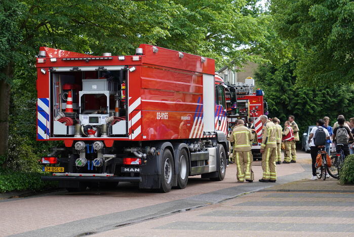 Flinke brand in coniferenhaag