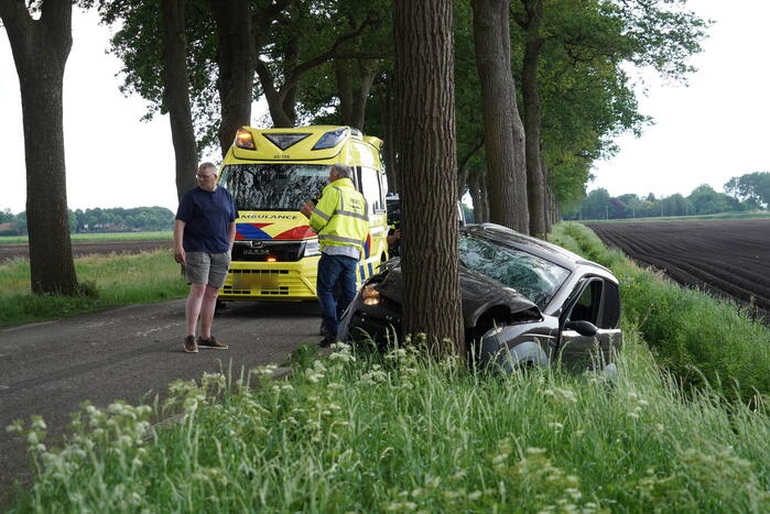 Automobilist gewond na crash tegen boom