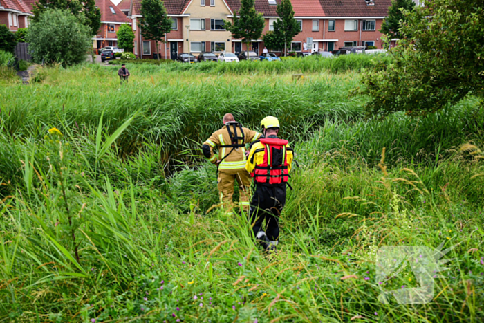Duikers aanwezig voor kinderfiets naast sloot