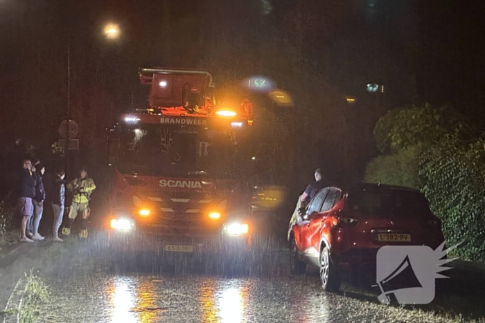 Brandweer haalt kat van dak