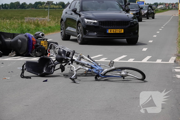 Fietser en motorrijder gewond na ongeval